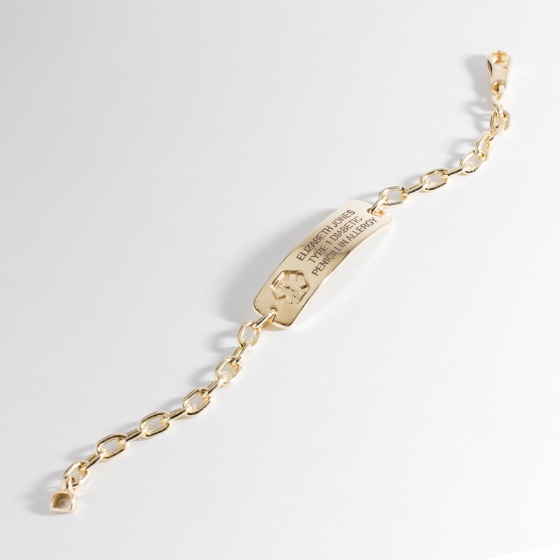 14k gold medical id bracelet