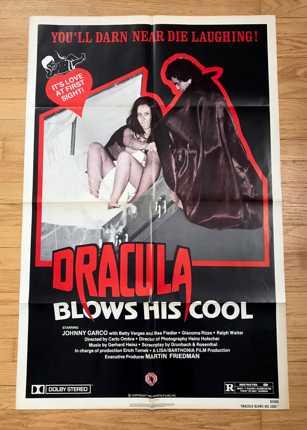 1982 DRACULA BLOWS HIS COOL Original U.S. One Sheet Movie Poster
