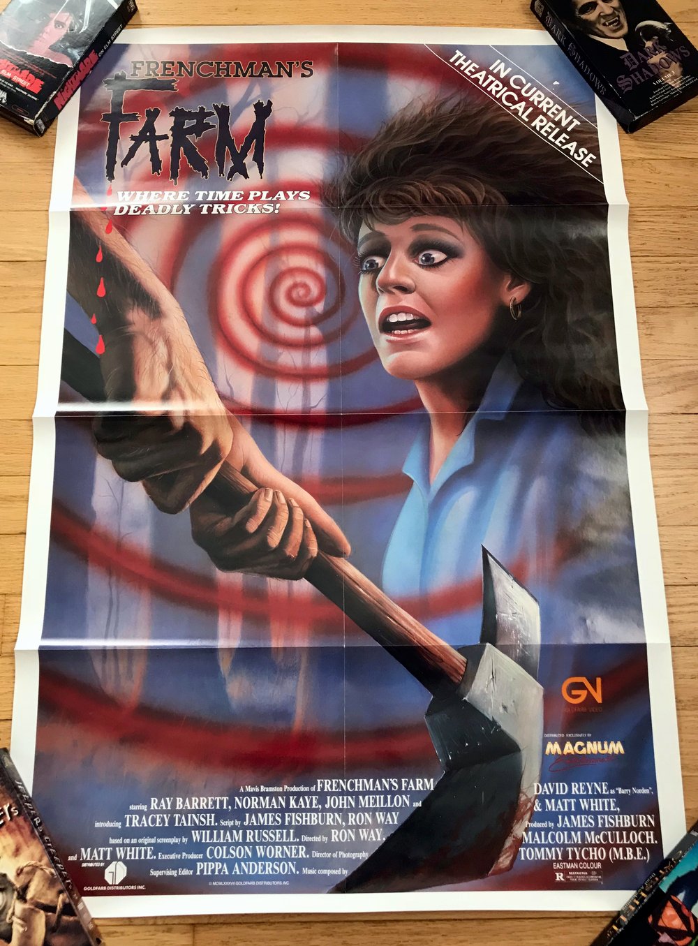 1987 FRENCHMAN'S FARM Original Magnum Entertainment Video Promotional Movie Poster