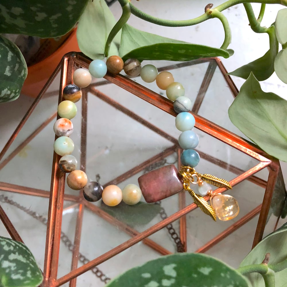 Image of "Sweet Soother" Amazonite, Rhodonite + Citrine Bracelet