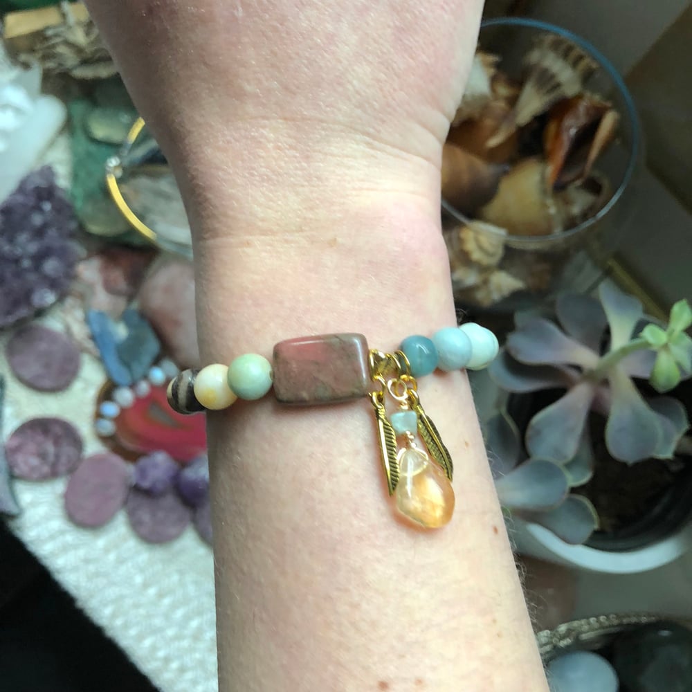 Image of "Sweet Soother" Amazonite, Rhodonite + Citrine Bracelet