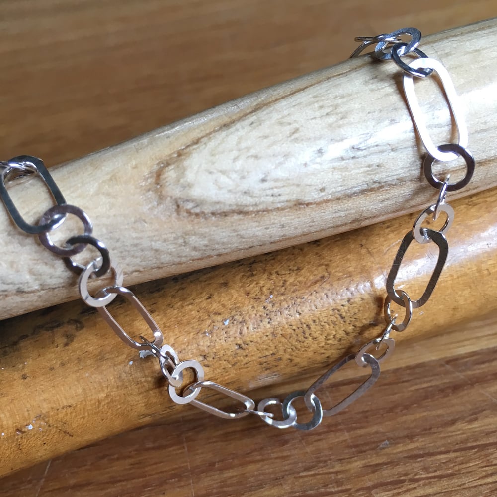 Image of Sterling Silver Long and Short Link Necklace