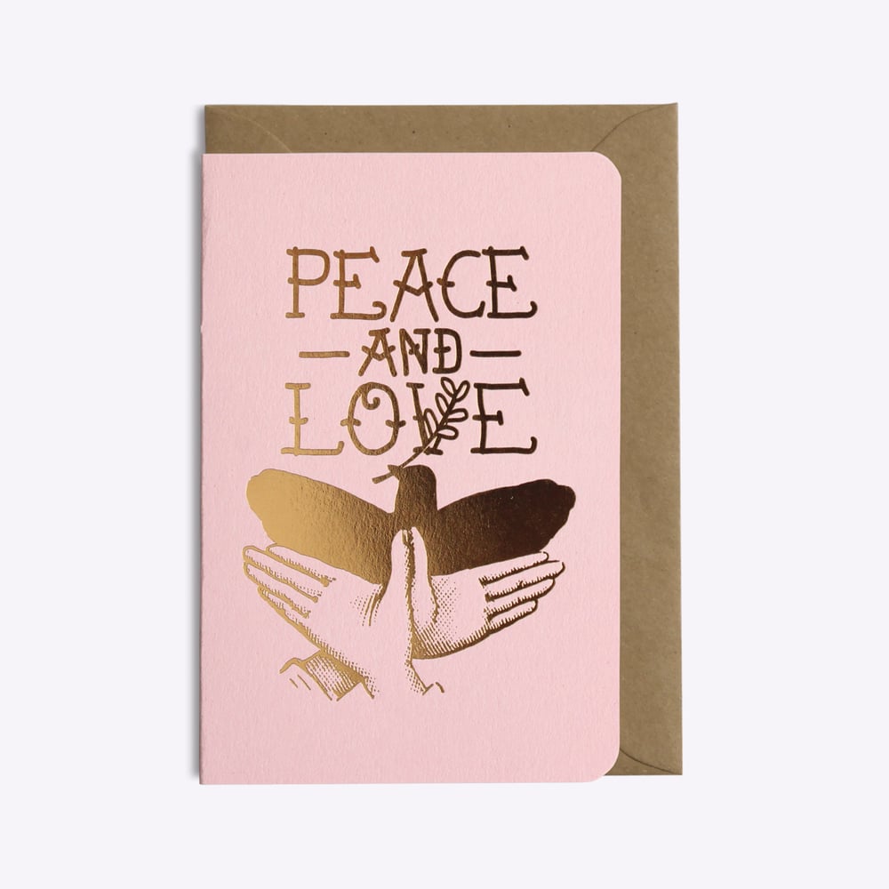 Image of CARTE PEACE AND LOVE ROSE