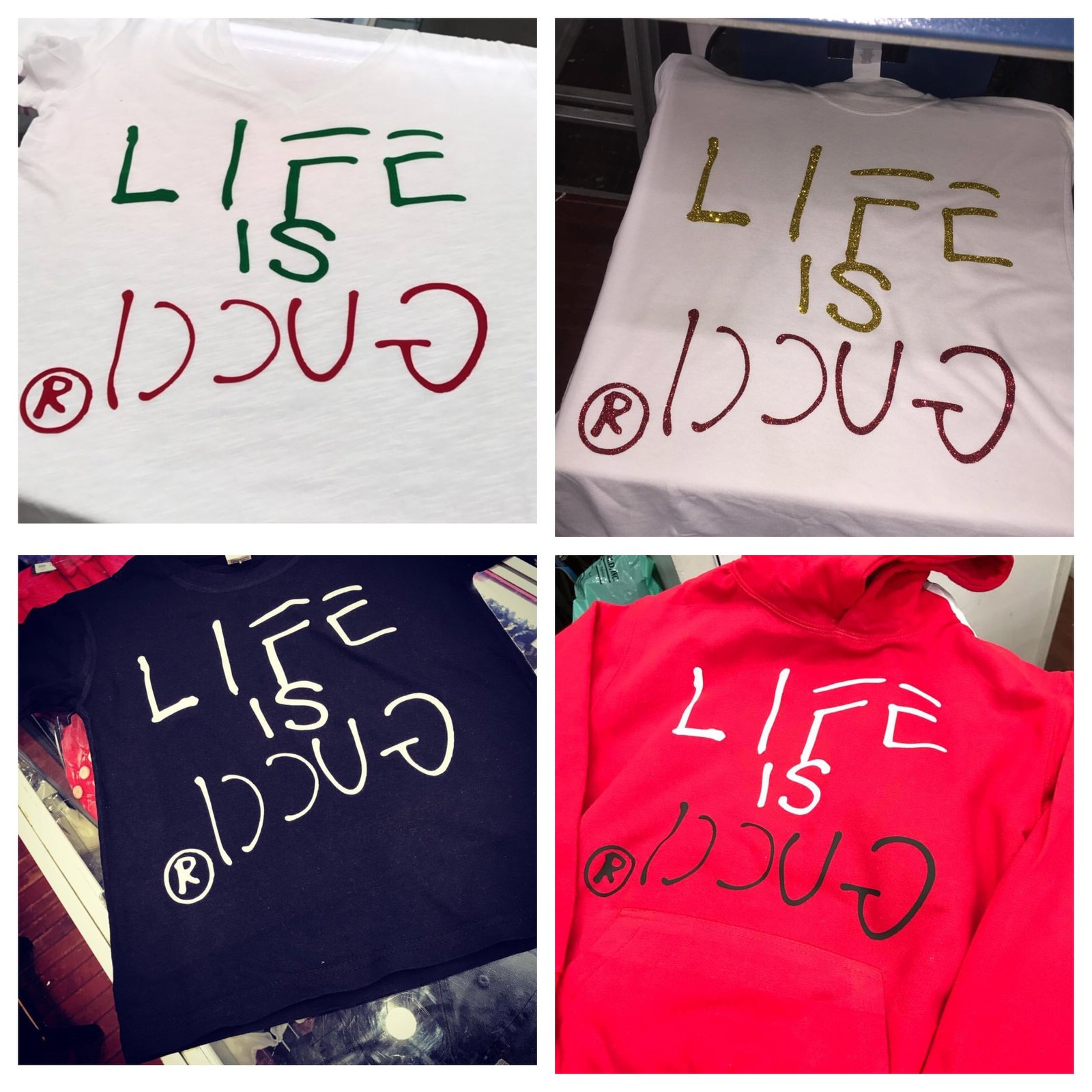 t shirt life is gucci