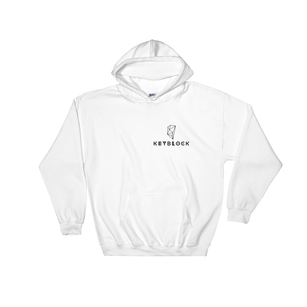 Image of Keyblock’s white hoodie