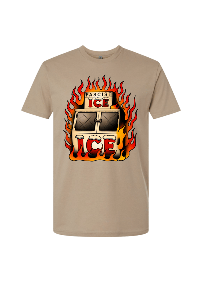 Image of 🧊🔥ICE Machine - Charity Tee - Tan 🔥🧊PREORDER