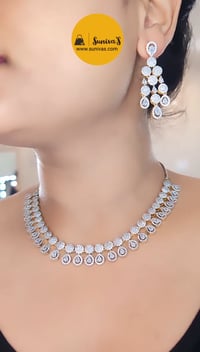 Image 2 of Noora CZ Australian Diamond Necklace Set