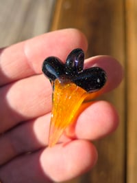 Image 3 of Opalized amber purple/ full crushed opal glass shark tooth pendant 