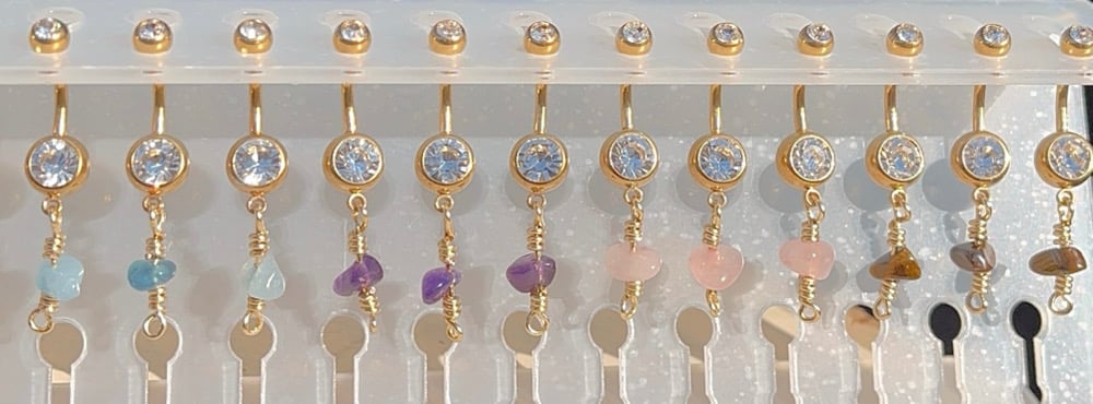 Image of Gold Crystal Belly Rings 