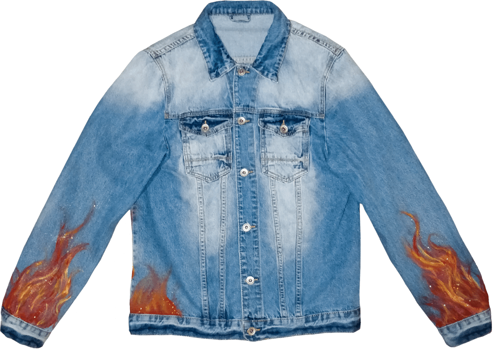 Image of T$VNAMI  on fire denim jacket