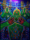 "The Cosmic Antenna - Rigeludrian" 3D UV 24x18" Painting - crylics on canvas by Humo -blacklight ON-