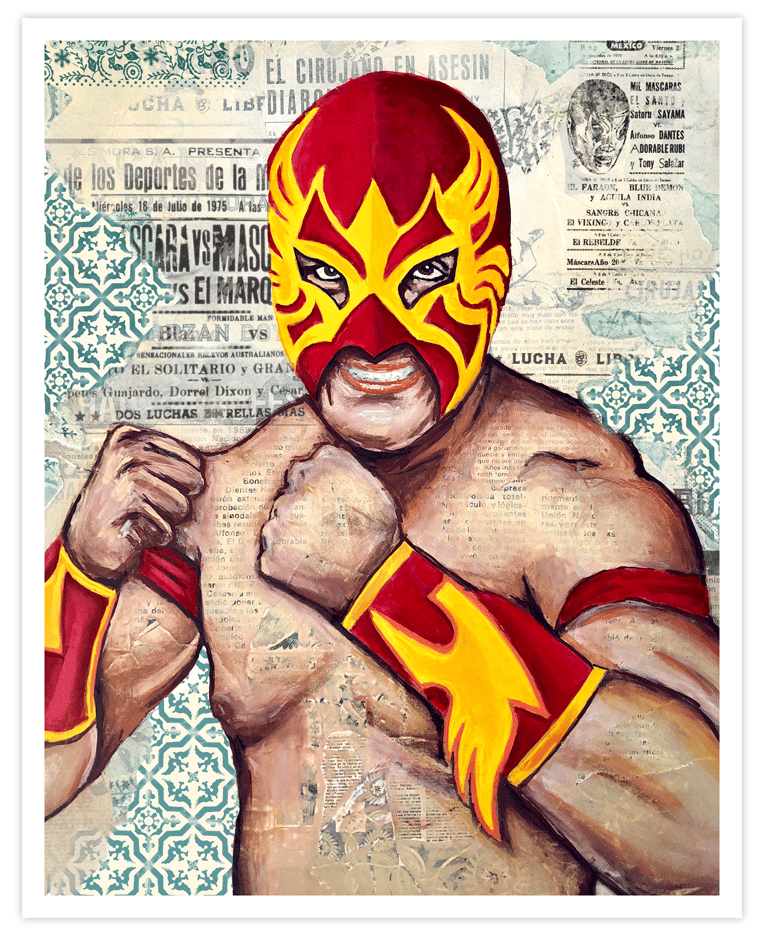 Image of Lucha - Red & Gold - Limited Ed Print