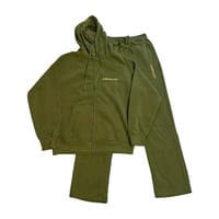 Image 1 of Olive Zip Sweatsuit Set 