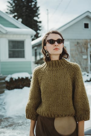 Image of Strathcona Sweater (shown in Lichen, more colours)