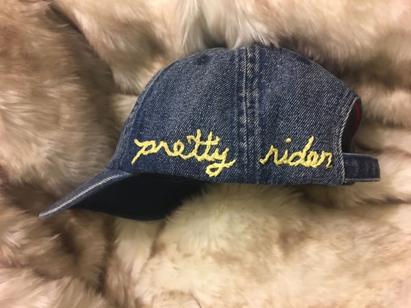 Image of "Pretty Rider" Handstitched Hat (Light Yellow) 1 of 1