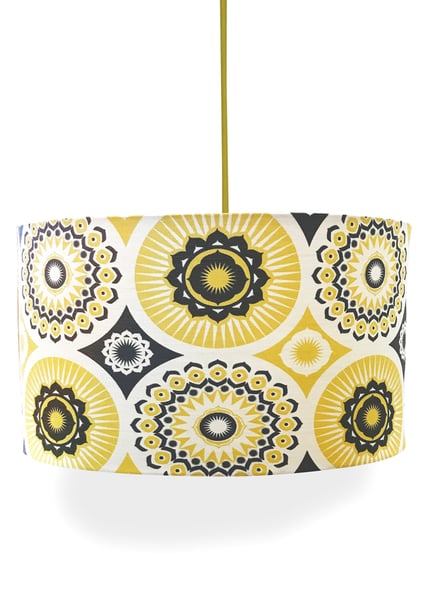 Image of Darjeeling Linen Lampshade - Mustard