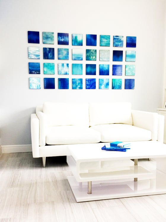 Image of 'POETICALLY BLUE' | Blue Wall Art | Wood Wall Art | Modern Wall Sculpture | Abstract Painting