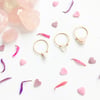 Simple Rose Quartz Stone Ring - for love
