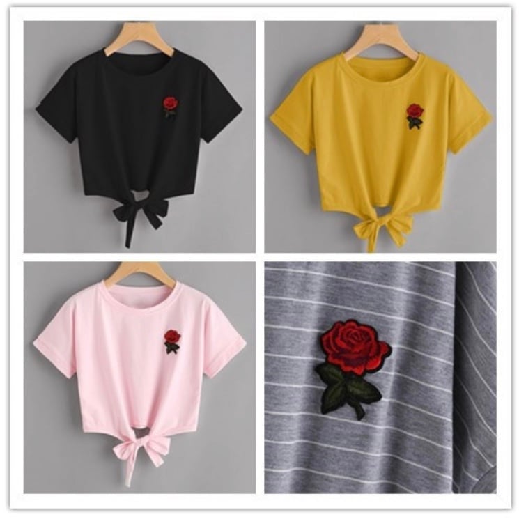 Image of Rose Printed T-Shirt