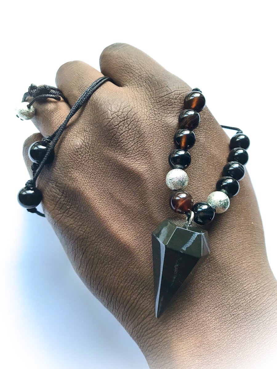 Image of WAKANDA beaded South African Onyx Pendulum