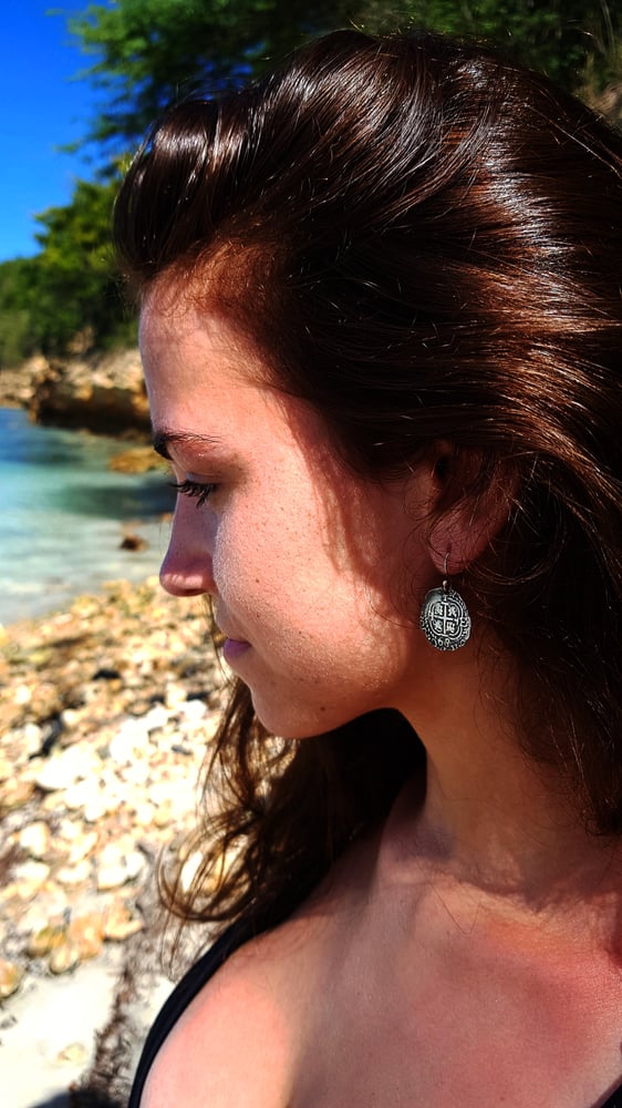 Image of 1 Reale 'Pirate' Cob Coin Earrings