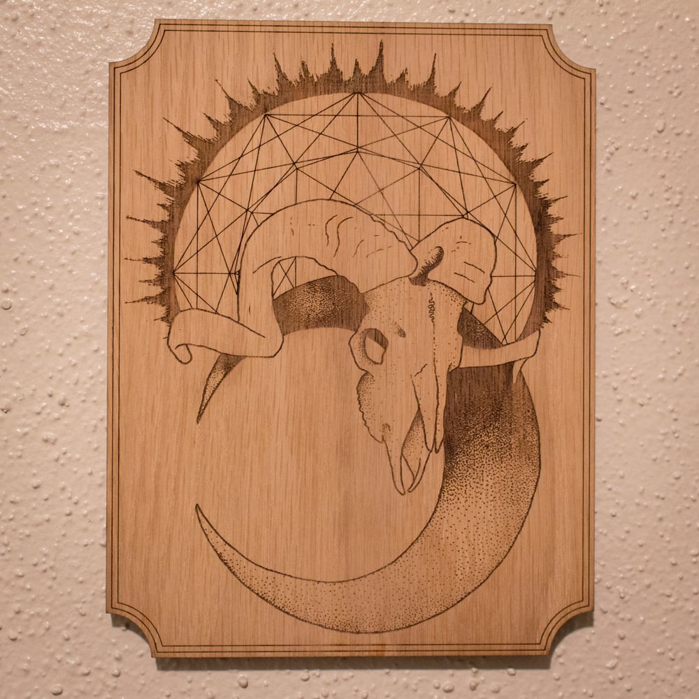 Image of Ram Skull Engraving