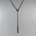 Image of LONG SLIM CHAIN — BLACK / SILVER