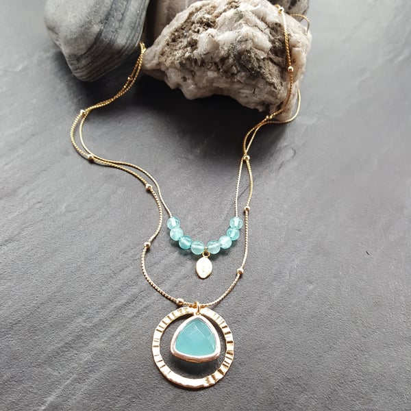 Image of Twin Amazonite Crystal Necklace