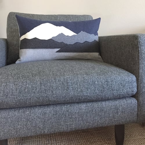 Image of Kulshan / Mt Baker from Salish Sea Landscape Cushion