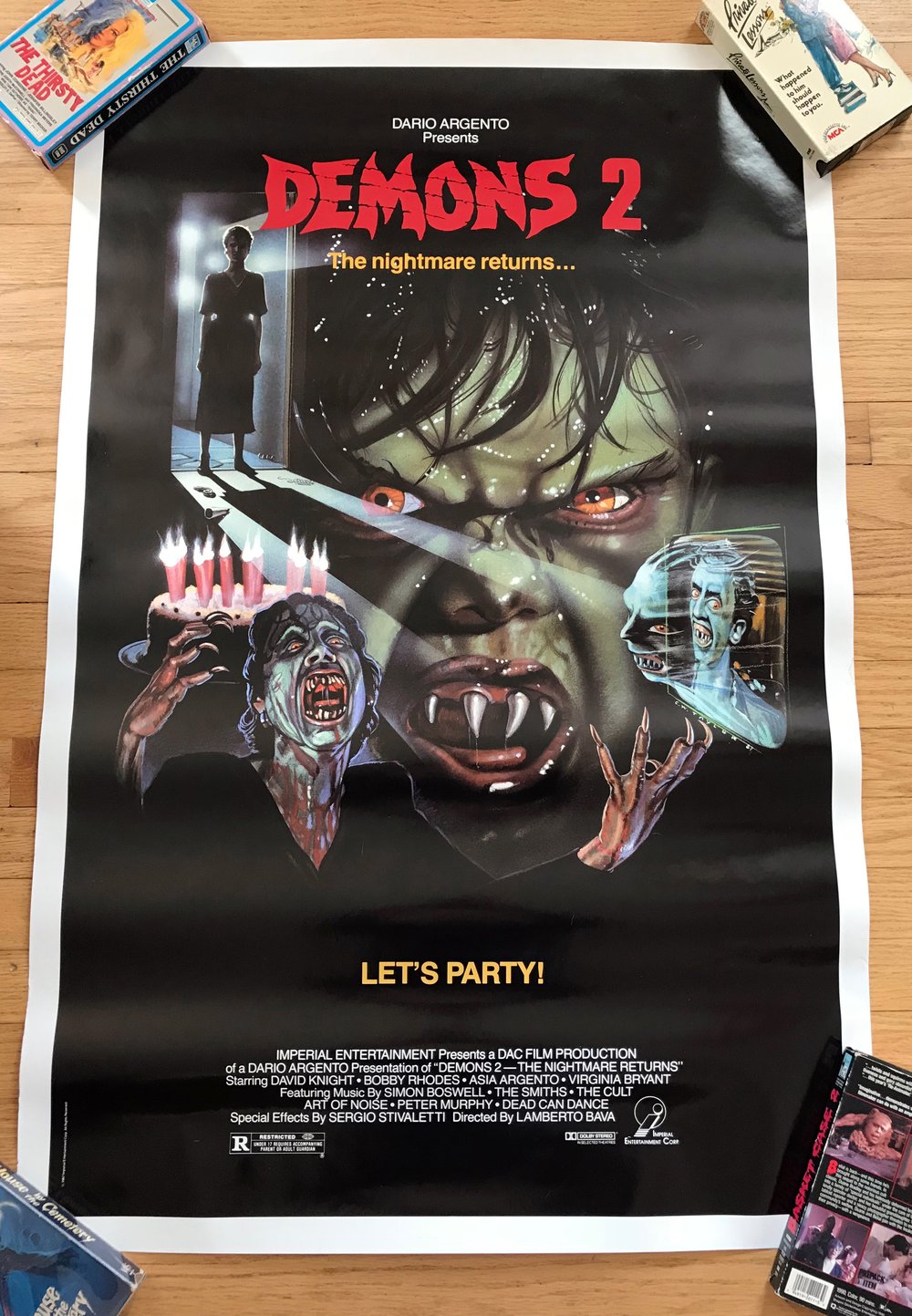 1986 DEMONS 2 Original U.S. One Sheet Movie Poster