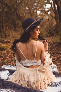 Image 2 of Black Aromatic Lariat Pendant Necklace