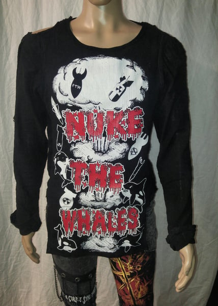 Image of Nuke The Whales black bondage shirt