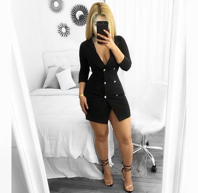 Image of Black blazer dress