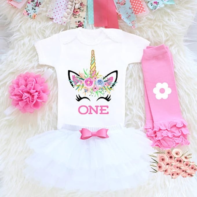 Image of Unicorn birthday girl outfit