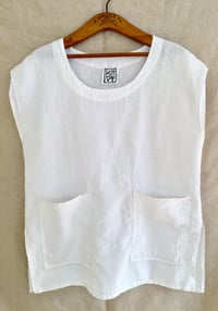 Image 1 of linen capped sleeve top