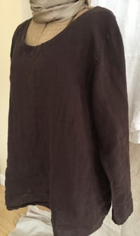 Image 2 of linen long sleeve blouse- lighter weight