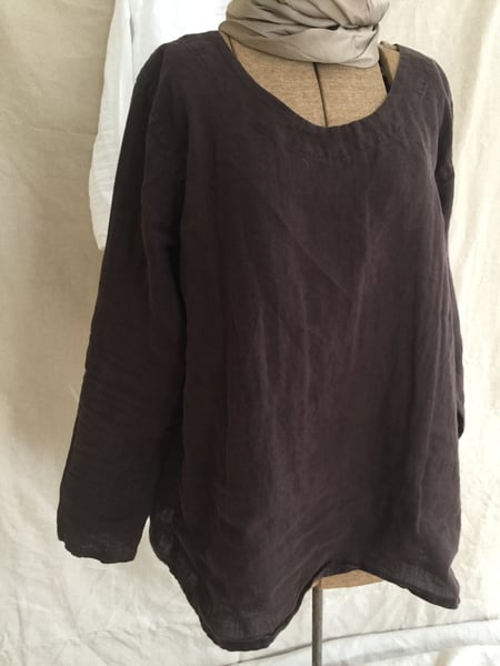 Image of linen long sleeve blouse- lighter weight