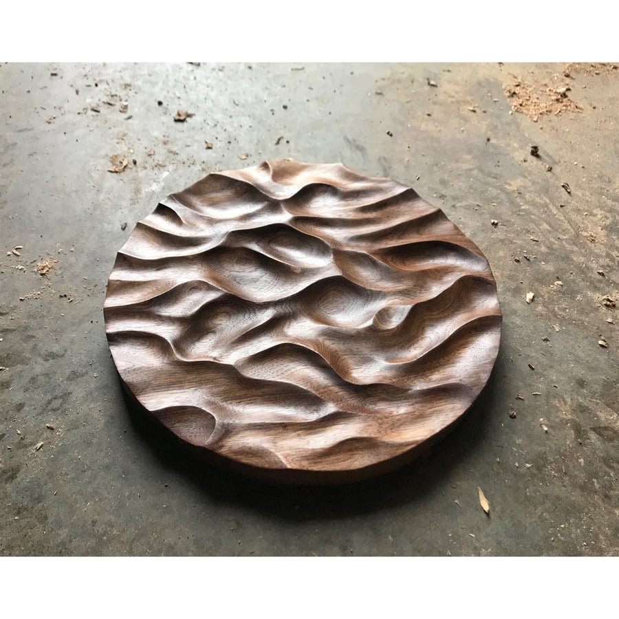 Image of Black water. Walnut wall hanging/ display piece