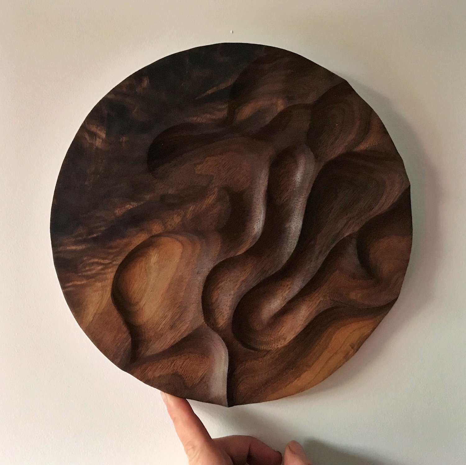 Image of Erosion 2. Walnut wall hanging/ display piece.