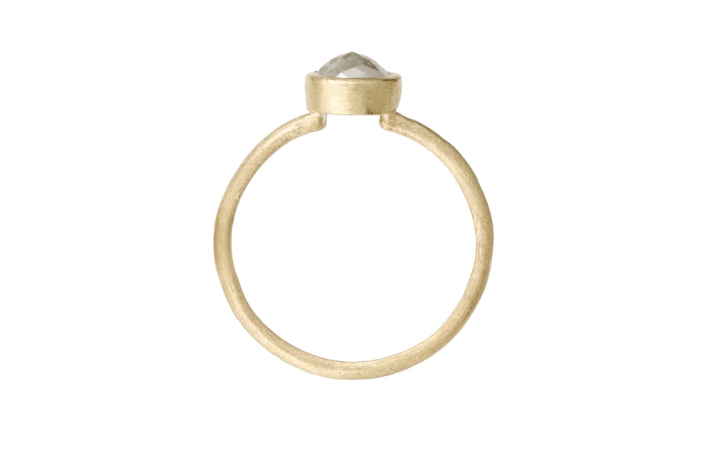 Image of Reserved. Rose cut pear diamond ring. 18k. Cortez