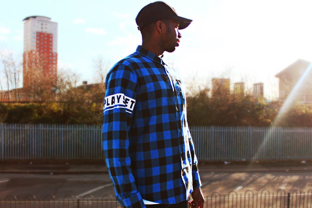 Image of Royal Blue and Black Flannel Shirt