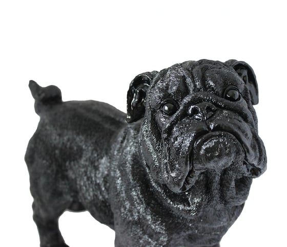 Image of Winston the bulldog - resin art / statue (cosmic black)