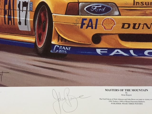 Image of Bathurst 1994 Print Signed by Dick Johnson & John Bowe. "Masters of the Mountain".