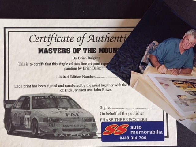 Image of Bathurst 1994 Print Signed by Dick Johnson & John Bowe. "Masters of the Mountain".