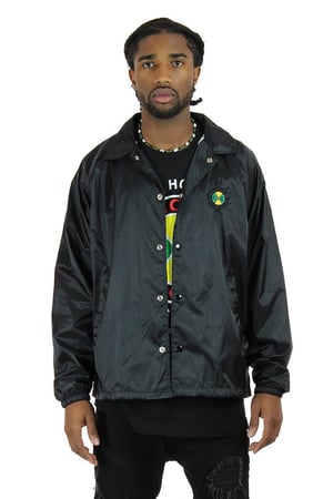 Image of Cross Colours - CLASSIC EMBROIDERED COACH JACKET - BLACK