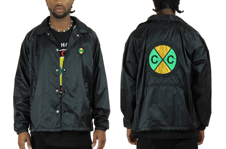 Image of Cross Colours - CLASSIC EMBROIDERED COACH JACKET - BLACK