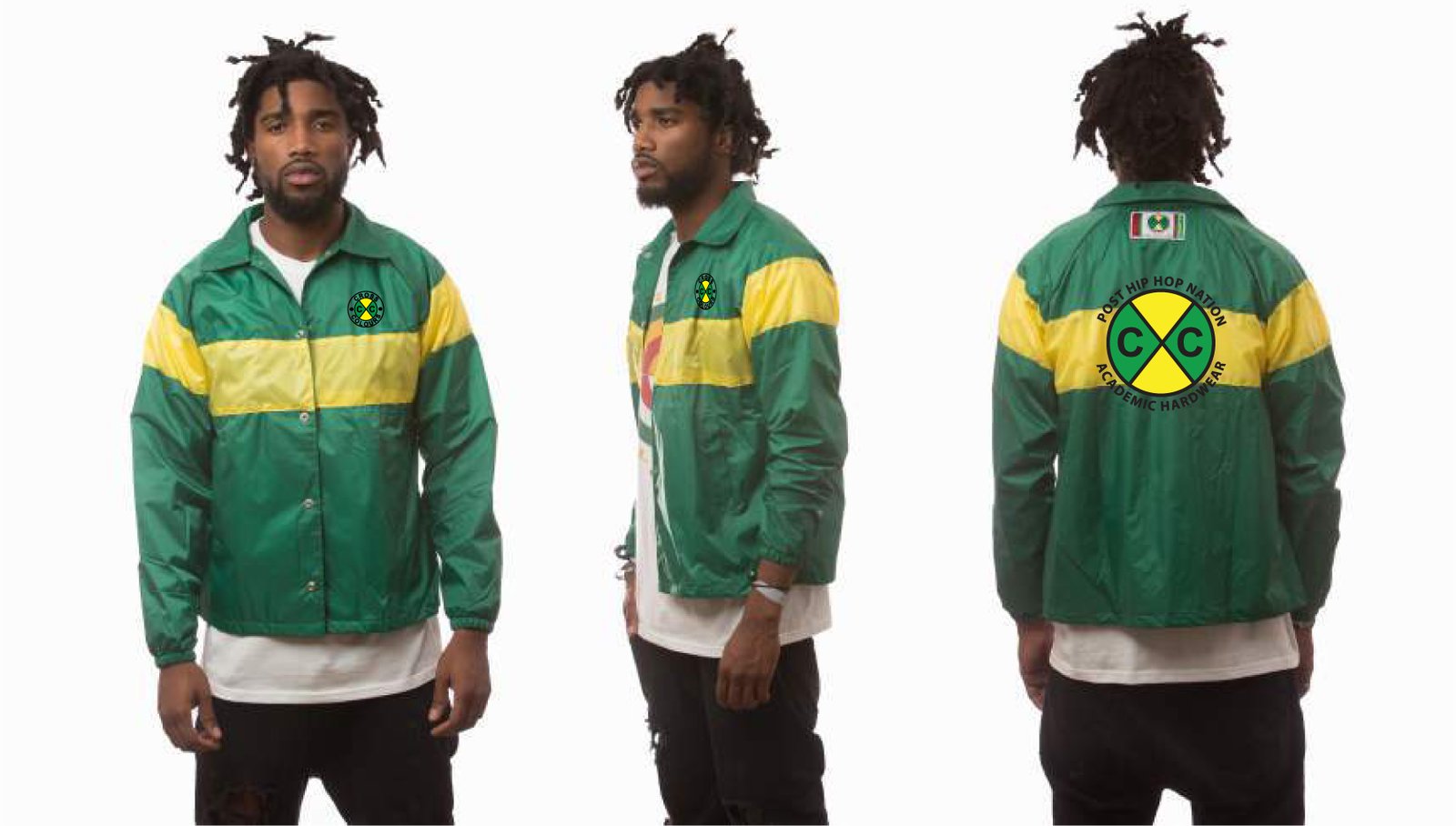 COLOR BLOCK STRIPE COACH JACKET - GR 
