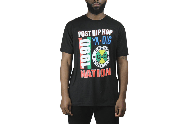 Image of Cross Colours - POST HIP HOP NATION T-SHIRT - BLACK