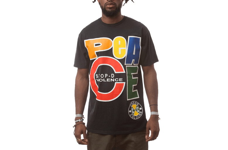Image of Cross Colours - PEACE T-SHIRT - BLACK