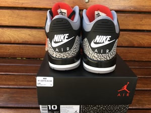Image of Air Jordan Retro 3 Black Cement SZ 10 Men